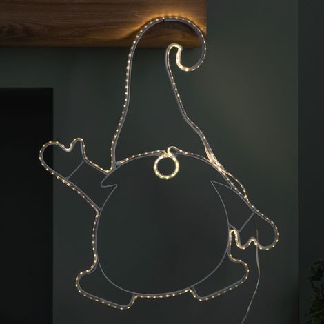 46cm Light up Hanging Christmas Gonk Silhouette with 205 Warm White LEDs (1/5)