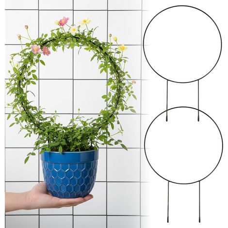 Treillis De Jardin en Métal pour l'escalade De Plantes En forme de cœur 2PCS Noir (1/5)