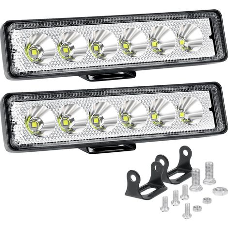 2PCS Phare de Travail LED 15cm 6'' 18W Projecteur LED 12V 24V Etanche IP67 Spot Feux Antibrouillard pour 4x4 Voiture Camion Tracteur SUV Bateau Quad Vehicule (1/5)