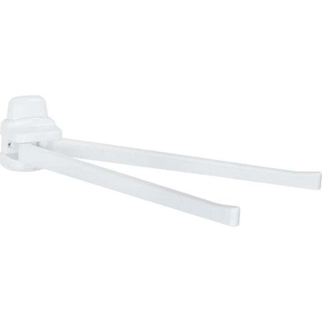 Porte serviettes mural salle de bain, 2 barres porte serviette, Pure, Plastique ABS, 8x11x43 cm, Blanc (1/3)