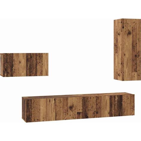 Maison Exclusive - TV-Schrankset mit Schubladen 4 pcs Altholz Hol