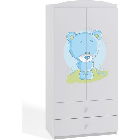Armoire 2 portes enfant ourson bleu Drimy (1/4)