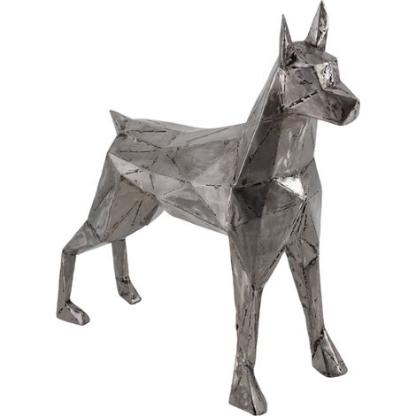 Figure décorative de chien en fer Liko 65cm-Couleur Argent (1/5)
