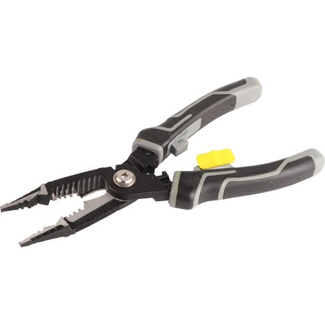 Multifunktionale graue Elektrikerzange, Crimp-, Abisolier- und Schneidwerkzeug, professionelle Crimpzange (1/5)