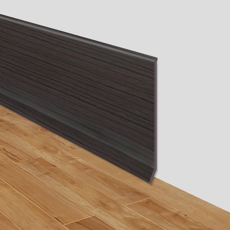 Plinthe souple autoadhésive moulure murale 10cm de large adhesive plinthe murale en PVC décorative pour mur et sol (Noyer noir, 10cm×6m) (1/5)