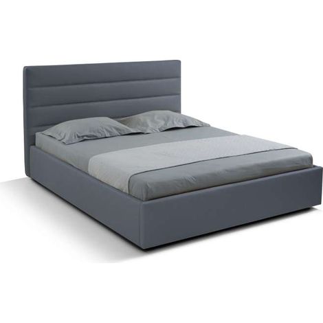Domo Mea Letto Matrimoniale Nuvola Grigio con Contenitore 160x190 cm