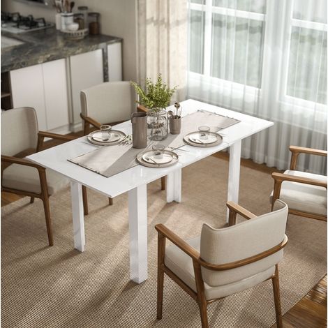 Tavolo allungabile da pranzo 120-160 cm bianco OKMYHOME (1/5)