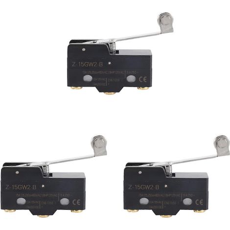 3X Micro-interrupteur de base à levier à galet et charnière longue pour montage sur panneau AC/DC Z-15Gw2-B (1/5)