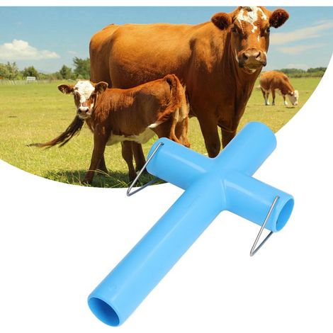 Ouvre-bouche pour bovins et ovins PP et crochet métal gastrique lavage outil vétérinaire grandes tailles pack 1 en bleu (1/5)