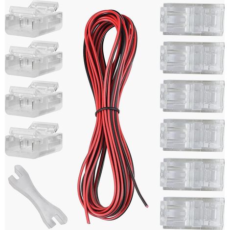 5m Câble d'extension de Bande LED à 2 Broches Connecteur d'éclairage à Bande LED, 3528 2835 2 Pin Connecteur LED Bande Flexible Câble Adaptateur Jumper 8 mm (1/5)