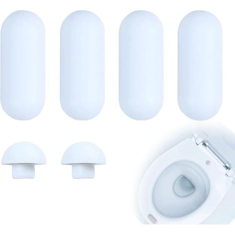 Toilet Seat Cushions Set of 6, Suitable for All Standard Models, Suitable for Home, Office, Hotel, etc. (White) (1/5)