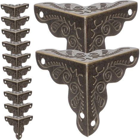 48 protège-coins décoratifs, zinc, marron, pour boîtes en bois (1/5)