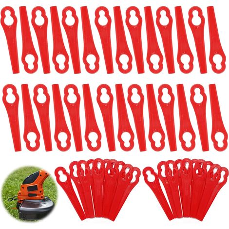 LAN BDD 120pcs coupe-bordure en plastique,Lames de Coupe en Plastique,lames de rechange pour coupe-bordure,Tondeuse à Gazon en Plastique Lames,lames de rechange en plastique,pelouse Tondeuse Accessoir (1/5)