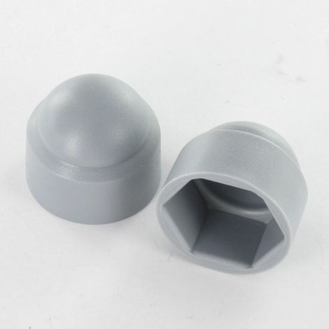 Cache Ecrou ou cache tête vis Tête hexagonale TH M12 Polyéthylène Sur plat 18 RAL7040 - 100 pièces