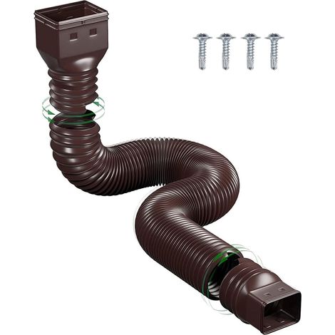 Downpipe Extension, Flexible Gutter Connector for Rainwater Drainage Pipe (Brown) (1/5)