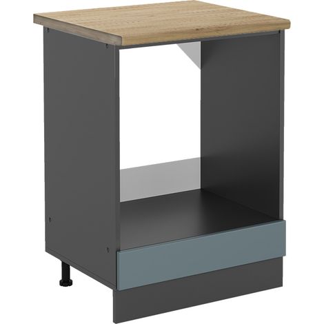 Herdumbauschrank R-Line, Blau-Grau, 60 cm , AP Eiche, Vicco (1/5)
