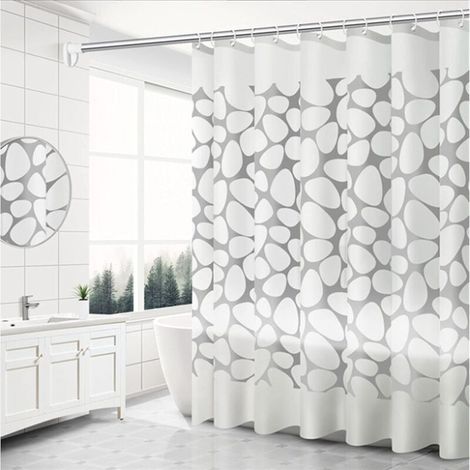 Shower Curtains, Bathroom Curtains, Thick Waterproof Fabric Curtains, Waterproof and Mildew Resistant Bath Curtain - 180 x 200 cm (pave) (1/4)