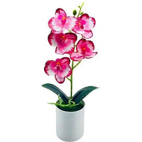 Bonsaï artificiel élégant et facile d'entretien, 5 têtes, magnifiques orchidées artificielles, articles de fêterose foncé (1/5)