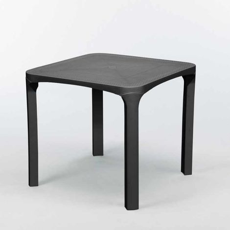 14 Mesas Grand Soleil OLÉ Bar Poliratán Cuadradas 80x80 oferta stock - Negro