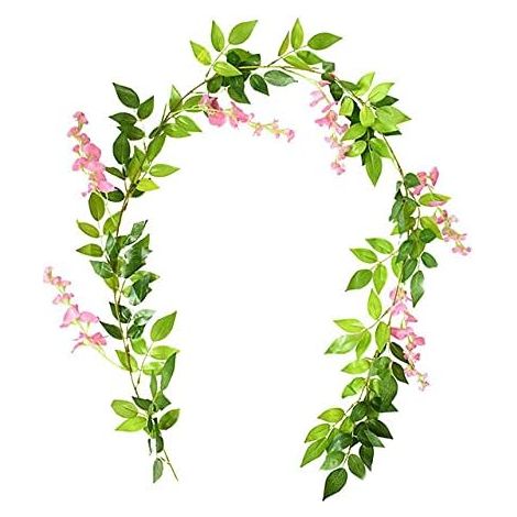 Guirlande de Glycines Artificielles 1.8m - Plantes Grimpantes Fausses Lierre pour Décoration Murale, Arche de Mariage, Tonnelle et Balcon (Fleurs Artificielles Suspendues) (1/5)