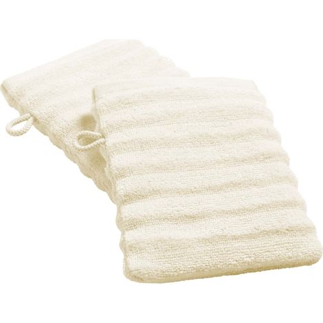 Lot de 2 Gants de Toilette "Maya" 15x21cm Ivoire