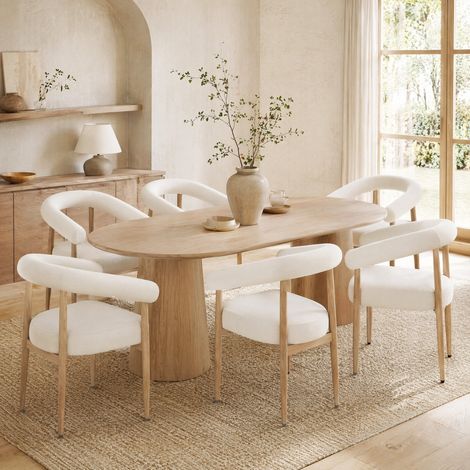 Chaises salle manger lot de 6 métal blanc OKMYHOME (1/5)