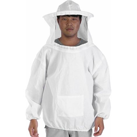 Imkeranzug – Bienenschutzjacke mit Helm und einziehbarem Schleier – Weiß – Einheitsgröße für Erwachsene (1/5)