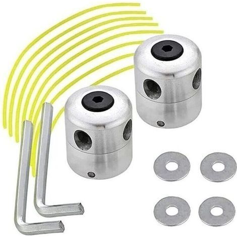 Lot de 2 têtes de débroussailleuse universelles en aluminium, ligne en nylon à double bobine, accessoires de tondeuse à gazon, adaptés aux tondeuses à gazon, tondeuses à gazon, jardin, pelouse, patio (1/5)