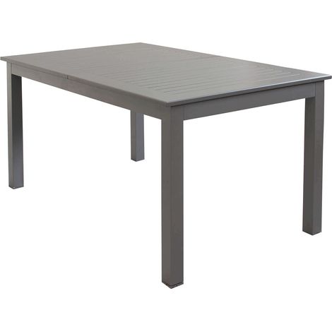Tavolo estensibile 150/210 cm da esterno con struttura in alluminio e piano effetto doghe Eracle - DarkGrey (1/5)