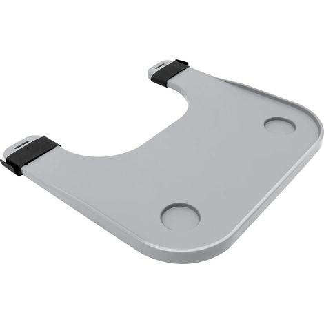 Bandeja para silla de ruedas, material ABS resistente, diseño desmontable, color gris. (1/2)