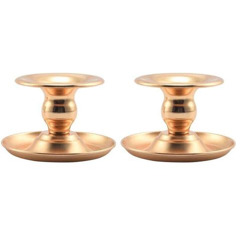 2 PièCes MéTal Bougeoir Or CandéLabres de Mode Bougie Mariage Stand Exquis Chandelier Table Home Party NoëL DéCor (1/4)