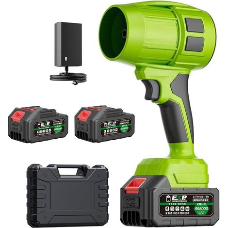 Souffleur à batterie 21V 10000mAh – Ultra puissant 1000G – Avec 2 batteries lithium – Poignée ergonomique antidérapante