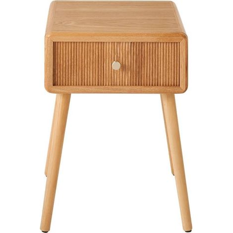CALICOSY - Chevet 1 tiroir avec façades lamellées H52 cm - AVA (1/5)