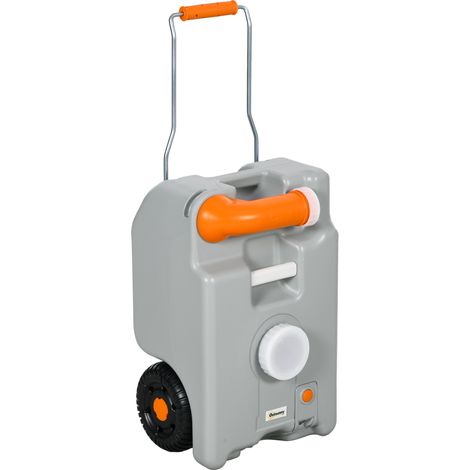 Réservoir d'eaux usées portable de 22 litres avec poignée pliable, bidon d'eau pour le camping, bidon multi-usages, gris (1/5)