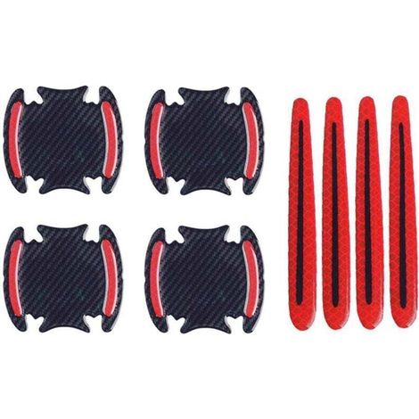Autocollants réfléchissants de sécurité pour voiture – Lot de 8 pièces, adhésifs haute visibilité pour poignées, cuvettes et rétroviseurs (1/4)