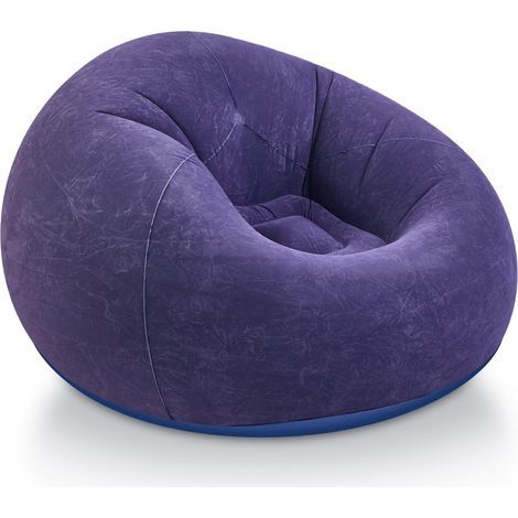 Aufblasbares Sofa für drinnen und draußen, mit Punktmuster und weichem Plüschstoff – ideal zum Videospielen, Entspannen, Campen und für den Garten – für Erwachsene und Kinder (1/5)