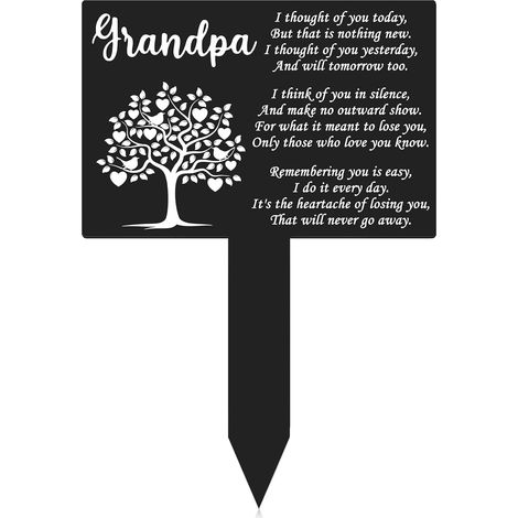 Piquets commémoratifs, décorations de cimetière, plaques funéraires en métal, tuteurs de jardin, décorations pour la tombe de grand-père (1/5)
