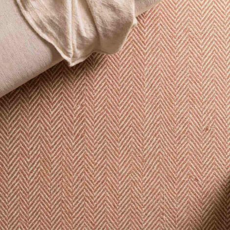 Tapis rectangulaire chevron marron et blanc 90x60cm (1/5)