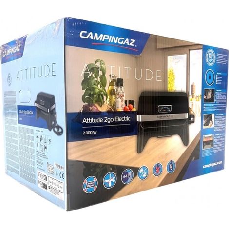 Camping Gaz Attitude 2go Electric Tischgrill – 2.000 Watt Leistung – Grillfläche 40 x 30 cm – Ideal für Camping und Picknick