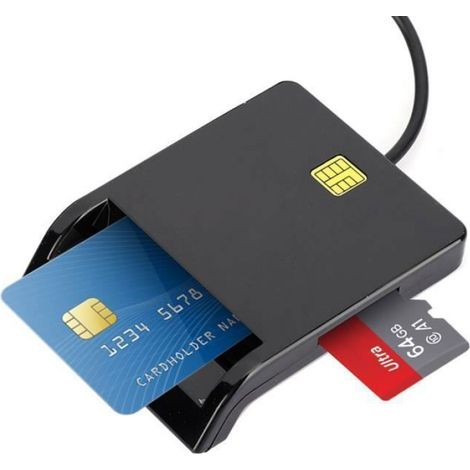 Lecteur de cartes Lecteur de carte à puce multifonction USB2.0 pour M2MSbanqueIDmémoire informatique dalimentation