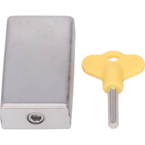 Serrures de Fenêtres Sécuritaires pour Portes et Fenêtres Coulissantes avec 1 Clé Hexagonale – Pour Sécurité des Enfants et Anti-Vol, Maison et Bureau (68x35x31mm, Stainless Steel, 1 x Serrures, 1 x C (1/4)