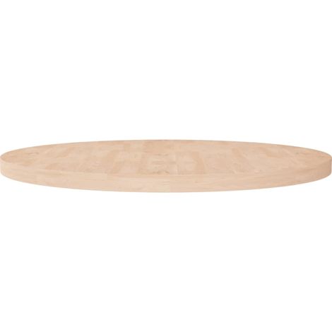 Runde Tischplatte Ø90x4 cm Unbehandeltes Massivholz Eiche