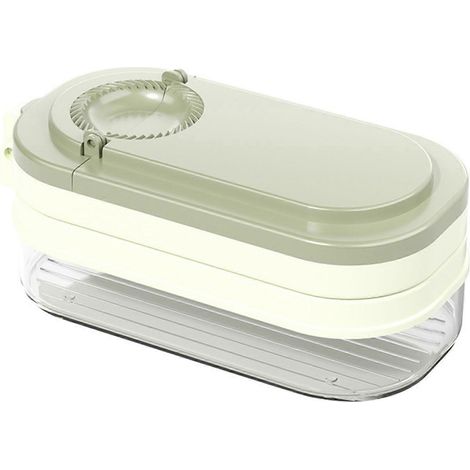 Moule à raviolis et boîte de rangement combinés, presse à raviolis manuelle, récipient alimentaire ménager, appareil à raviolis, ustensile de cuisine, vert. (1/5)