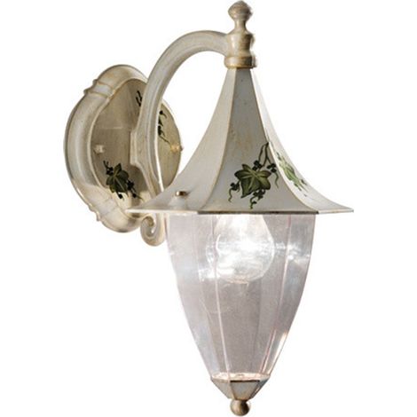 Applique Esterno Classica Arezzo Ferro E Ceramica Bianco Sfumato Oro 1 Luce E27 (1/5)