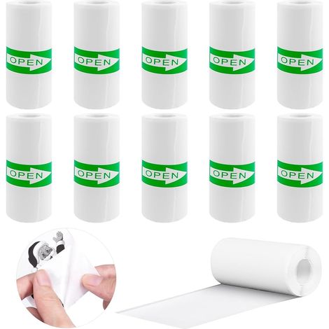 10 Rouleaux Appareil Photo Impression Papier, Rouleau thermique 57 x 25MM, Papier Thermique Auto-adhésif Blanc, Sans Encre, pour Mini Imprimante (1/5)