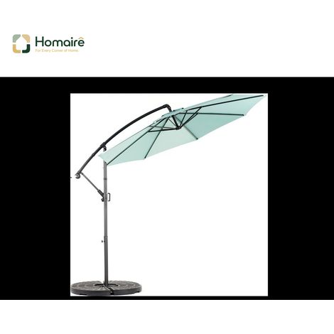 HOMAIRE Parasol extérieur rectangulaire double face large 14,8 pieds avec manivelle (vert clair) (1/5)