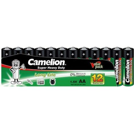 Pile AA camelion zinco carbone 1 5 volt 12 pezzi