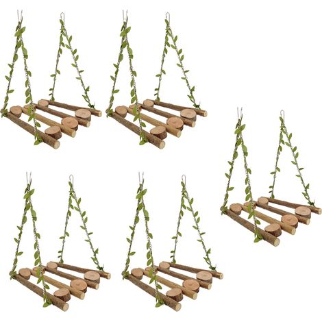 Lot de 5 balançoires suspendues pour perroquets, jouet pour oiseaux de compagnie et accessoires de cage (1/5)
