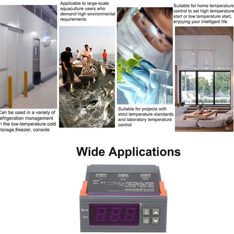 Eosnow MH-1210W Intelligenter Mikrocomputer-Digital-Temperaturregler Hochpräziser Heiz-/Kühlregler-Thermostatregler mit Sensor