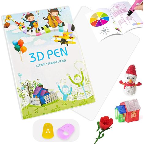 Livre de Dessin d’Impression 3D, modèle réutilisable avec 40 Motifs pour 3D Doodler Starter Set et Stylo 3D Filapen, Cadeau de Bricolage pour Les Enfants (1/5)